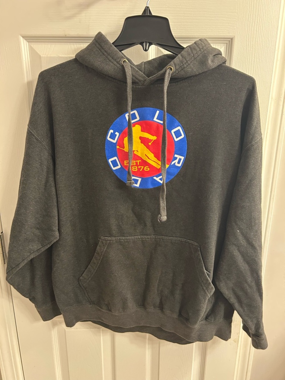 Gray Hoodie with Colorful Circular Logo